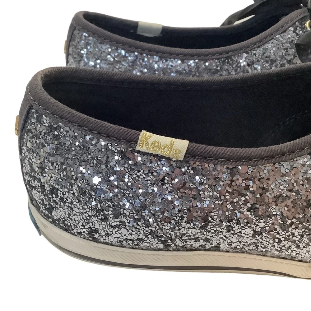 KATE SPADE x KEDS Champion Gray Glitter Sneakers Size 9